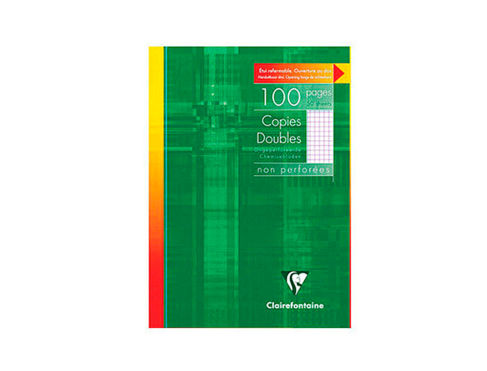 COPIE DOUBLE CLAIREFONTAINE A4 210X297MM PAPIER VÉLIN VELOUTÉ 100P 90G SÉYÈS NON PERFORÉES ÉTUI VERNI