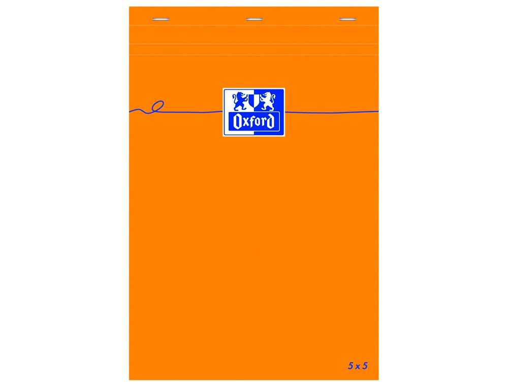 BLOC BUREAU OXFORD PAPIER A6 VLIN SURFIN AGRAF EN TTE COUVERTURE ENVELOPPANTE 105X148MM 80F 80G 5X5MM COLORIS ORANGE