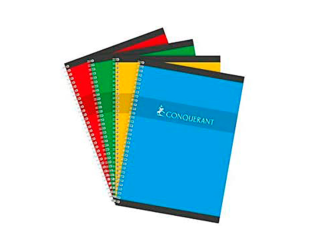 CAHIER CONQURANT SEPT RELIURE INTGRALE COUVERTURE OFFSET A5+ 17X22CM 100 PAGES 70G 5X5MM