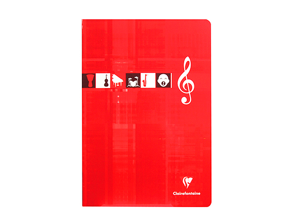 CAHIER MUSIQUE CHANT PIQUÉ CLAIREFONTAINE PAPIER VÉLIN VELOUTÉ COUVERTURE PELLICULÉE A4 21X29,7CM 48 PAGES 90G 24 SÉYÈS