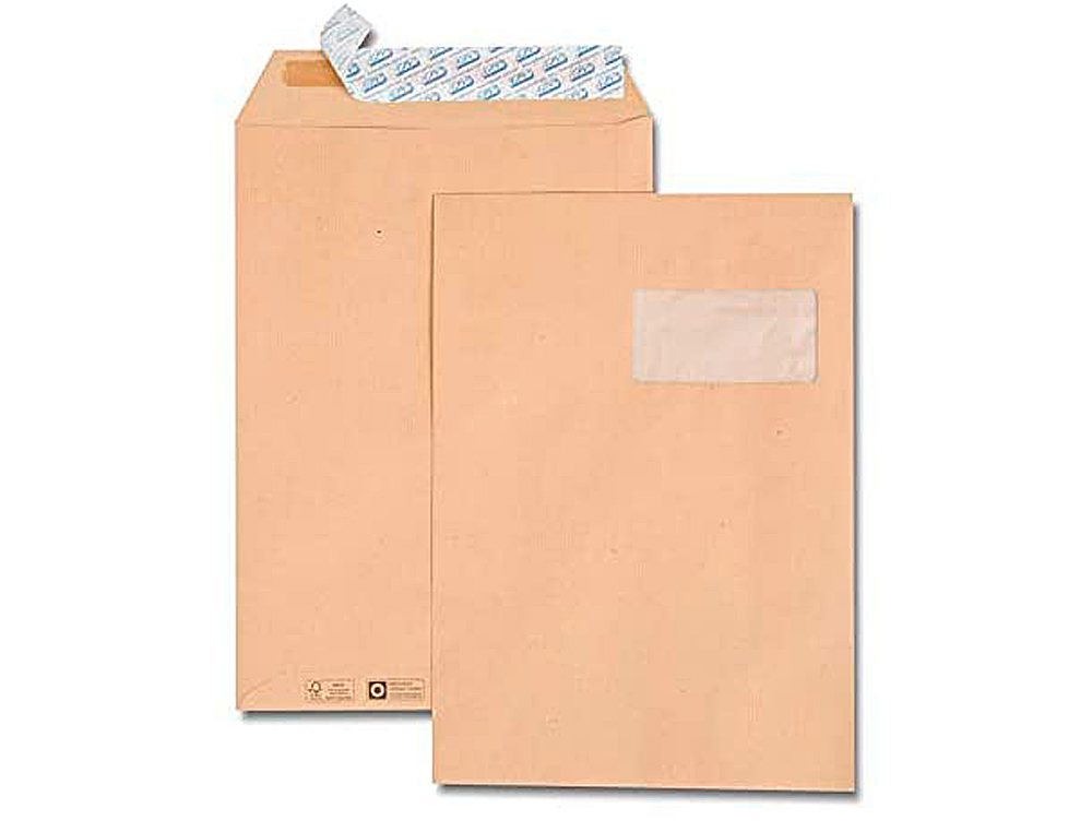 POCHETTE KRAFT GPV ADHSIVE CONOMIQUE C4 229X324MM 90G FENTRE 50X100MM BOTE 250 UNITS