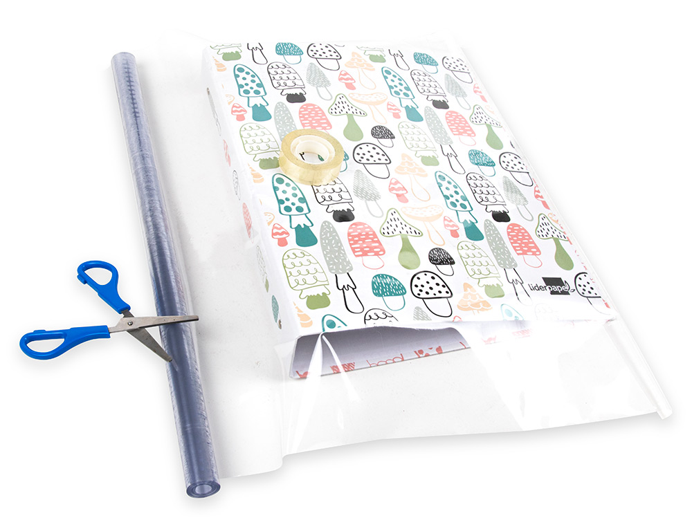 COUVRE-LIVRES LIDERPAPEL PLASTIQUE TRANSPARENT RSISTANT 7/100E ROULEAU 0.45X5M
