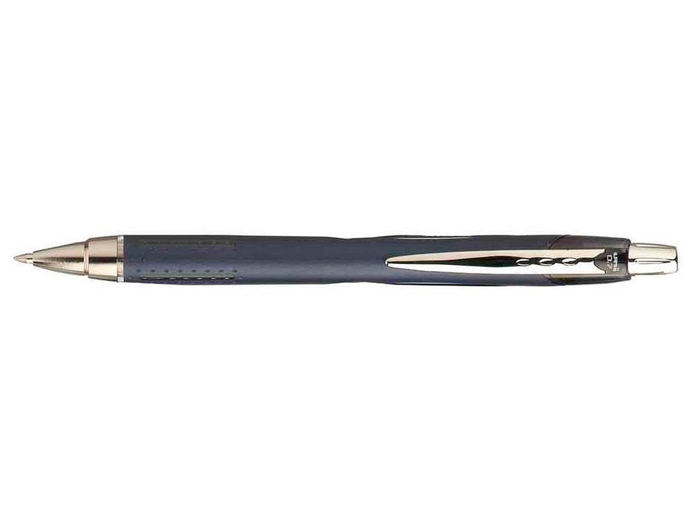 STYLO-BILLE UNIBALL JETSTREAM RT ÉCRITURE MOYENNE 0.5MM ENCRE GEL RÉTRACTABLE GRIP ANTIGLISSE AGRAFE MÉTAL COLORIS NOIR