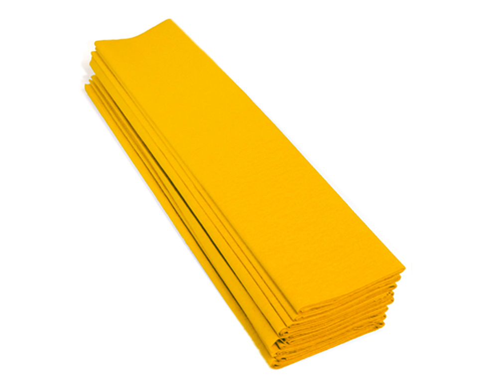 PAPIER CRPON CLAIREFONTAINE DENSIT CRPAGE 60% 40G/M2 50CMX2.5M UNICOLORE JAUNE CITRON POCHETTE 10F