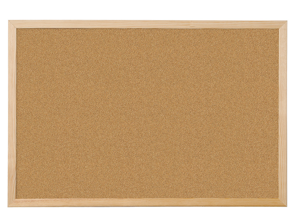 TABLEAU LIGE Q-CONNECT MURAL CADRE BOIS PIN NATUREL 2 FACES INCLUS 5 PINGLES MEMO FIXATION MUR PAISSEUR 1MM 60X40CM