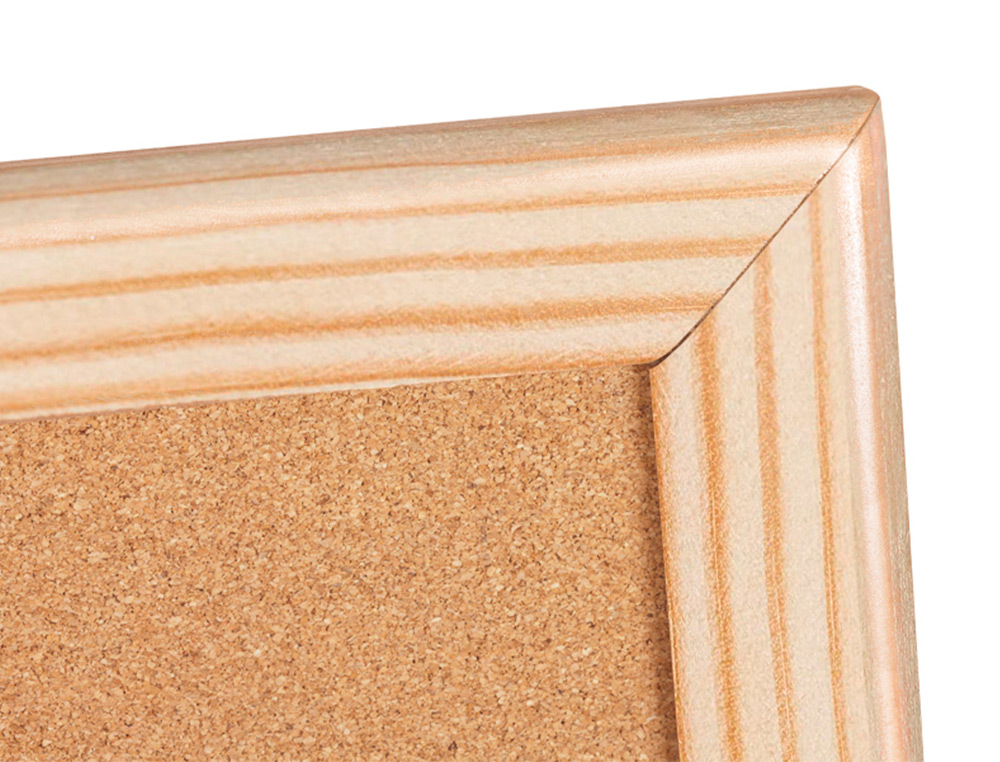 TABLEAU LIGE Q-CONNECT MURAL CADRE BOIS PIN NATUREL 2 FACES INCLUS 5 PINGLES MEMO FIXATION MUR PAISSEUR 1MM 60X40CM