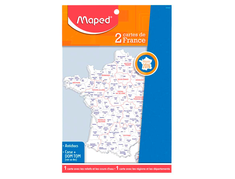 CARTE GOGRAPHIQUE MAPED COLIER HAUTEUR 18CM