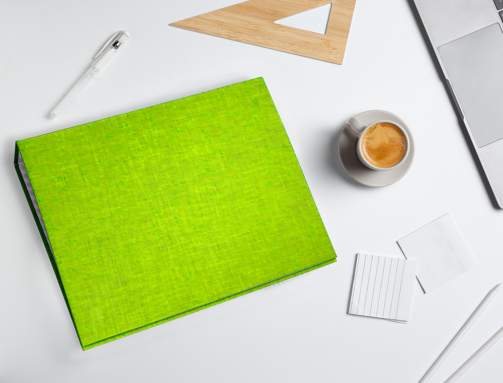 CLASSEUR LIDERPAPEL 4 ANNEAUX RONDS 25MM A4+ CARTON REMBORDÉ PAPER COAT COLORIS VERT CLAIR