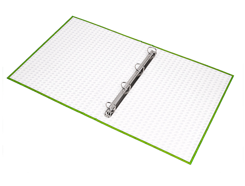 CLASSEUR LIDERPAPEL 4 ANNEAUX RONDS 25MM A4+ CARTON REMBORDÉ PAPER COAT COLORIS VERT CLAIR