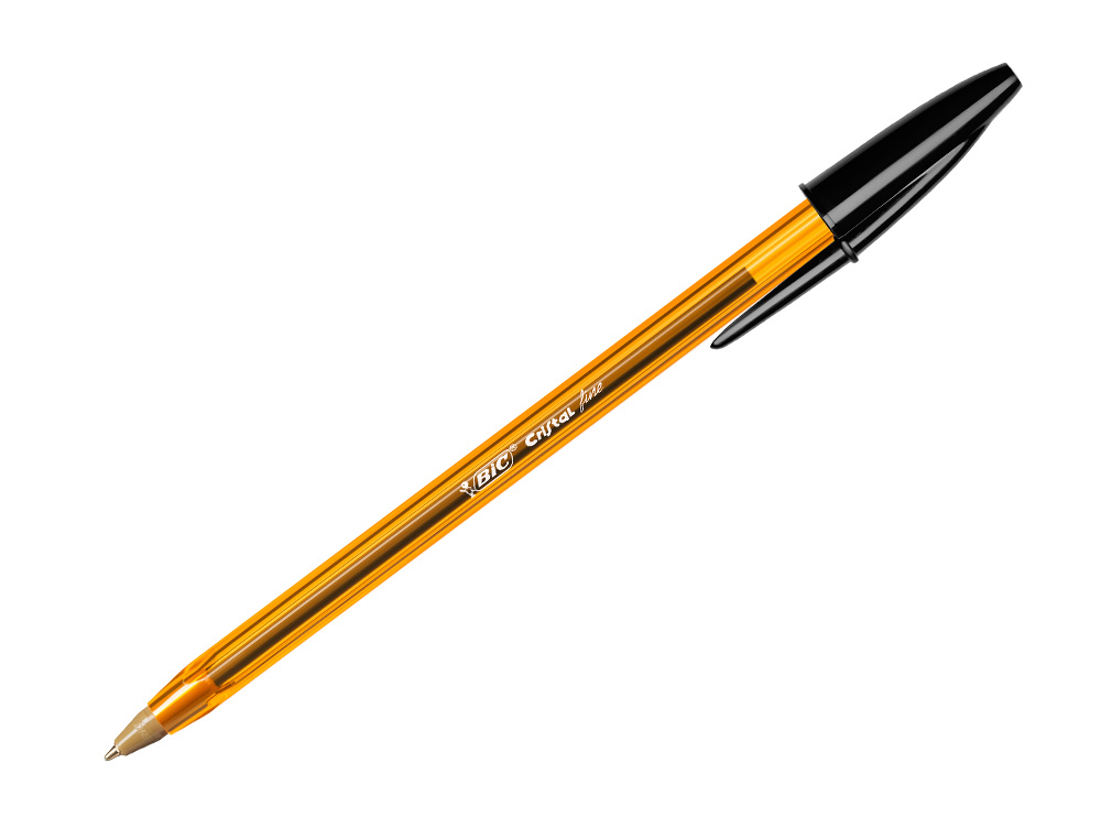 STYLO-BILLE BIC CRISTAL CRITURE FINE 0.4MM ENCRE CLASSIQUE BILLE INDFORMABLE CAPUCHON COULEUR ENCRE NOIR