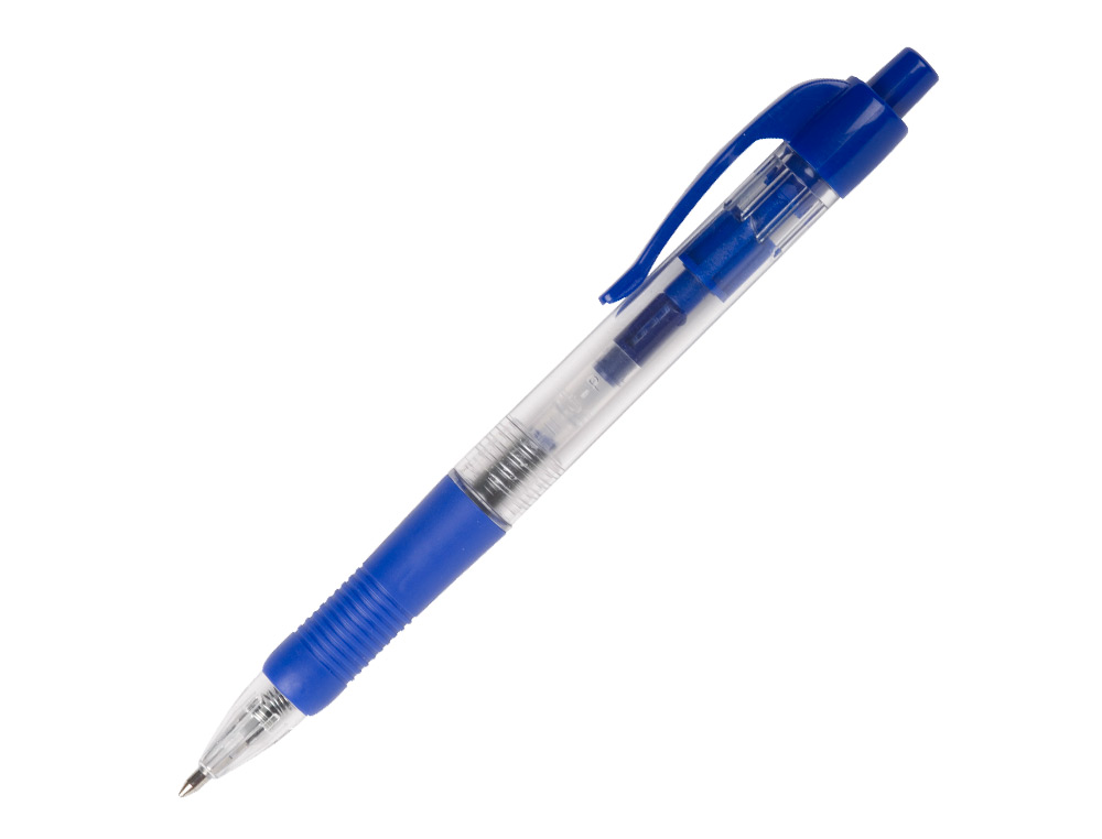 STYLO-BILLE Q-CONNECT RTRACTABLE CRITURE MOYENNE 0.7MM ENCRE CLASSIQUE CLIP GRIP PRHENSION COULEUR ENCRE BLEU