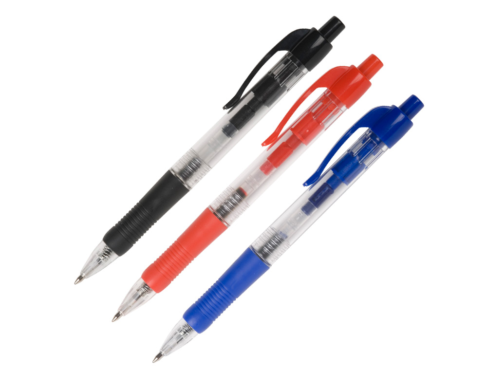 STYLO-BILLE Q-CONNECT RTRACTABLE CRITURE MOYENNE 0.7MM ENCRE CLASSIQUE CLIP GRIP PRHENSION COULEUR ENCRE BLEU