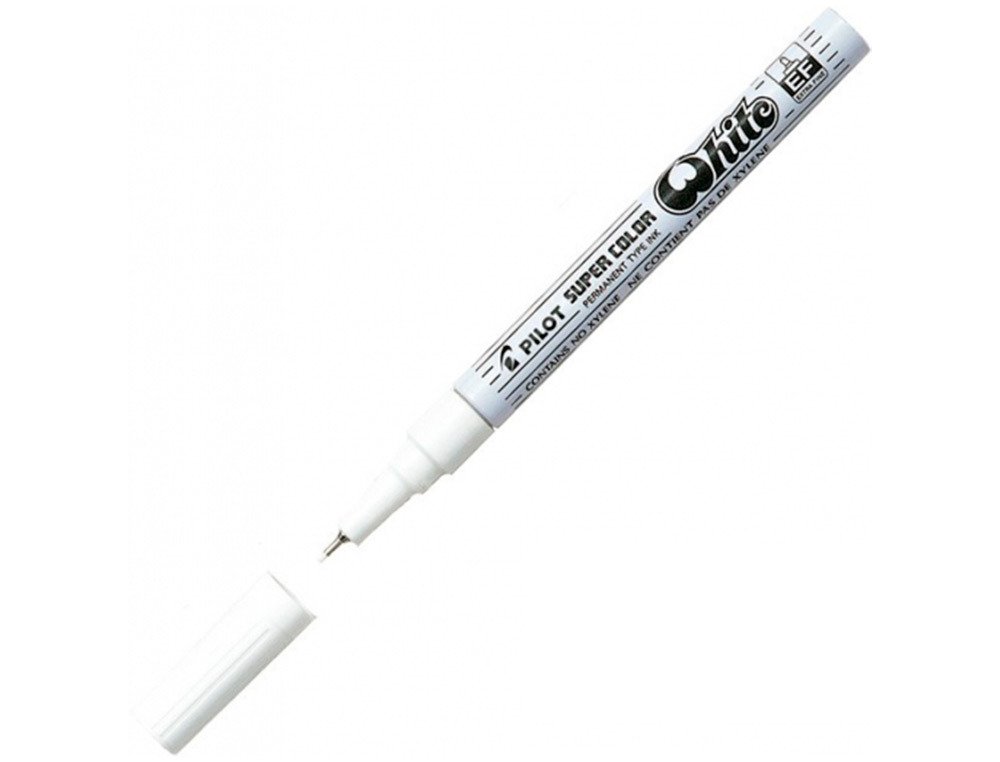 MARQUEUR PILOT FEUTRE PERMANENT ENCRE MTALLIQUE POINTE FINENON BISEAUTE POLYACTATE 4MM BLANC