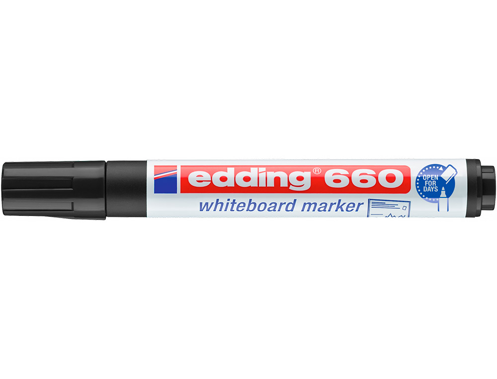MARQUEUR EDDING E660 TABLEAU BLANC RECHARGEABLE POINTE OGIVE TRAC 1.5/3MM ENCRE CAP-OFF PIGMENTE NON TOXIQUE NOIR