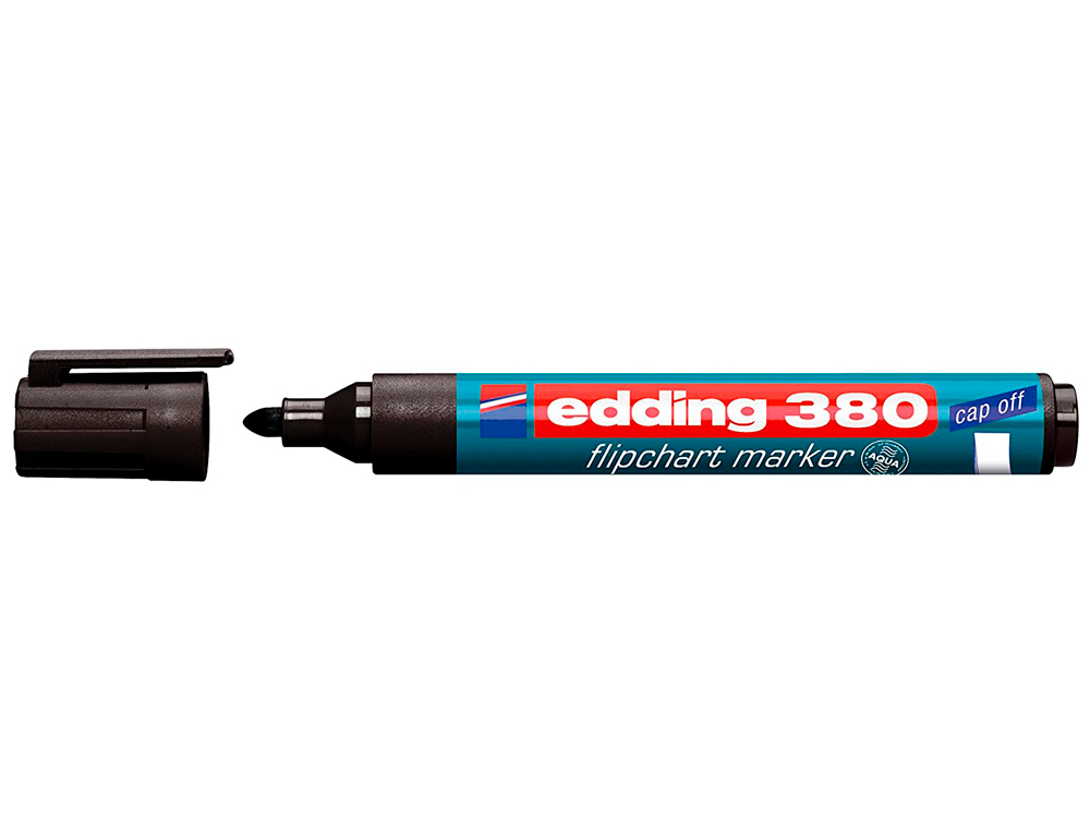 MARQUEUR EDDING PERMANENT CHEVALET E380 POINTE OGIVE TRAC 1.5/3MM CORPS PLASTIQUE SPCIAL FLIPCHART COLORIS NOIR