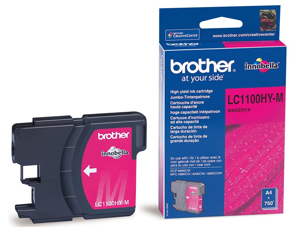 CARTOUCHE BROTHER JET D'ENCRE LC1100HYM COULEUR MAGENTA 750P