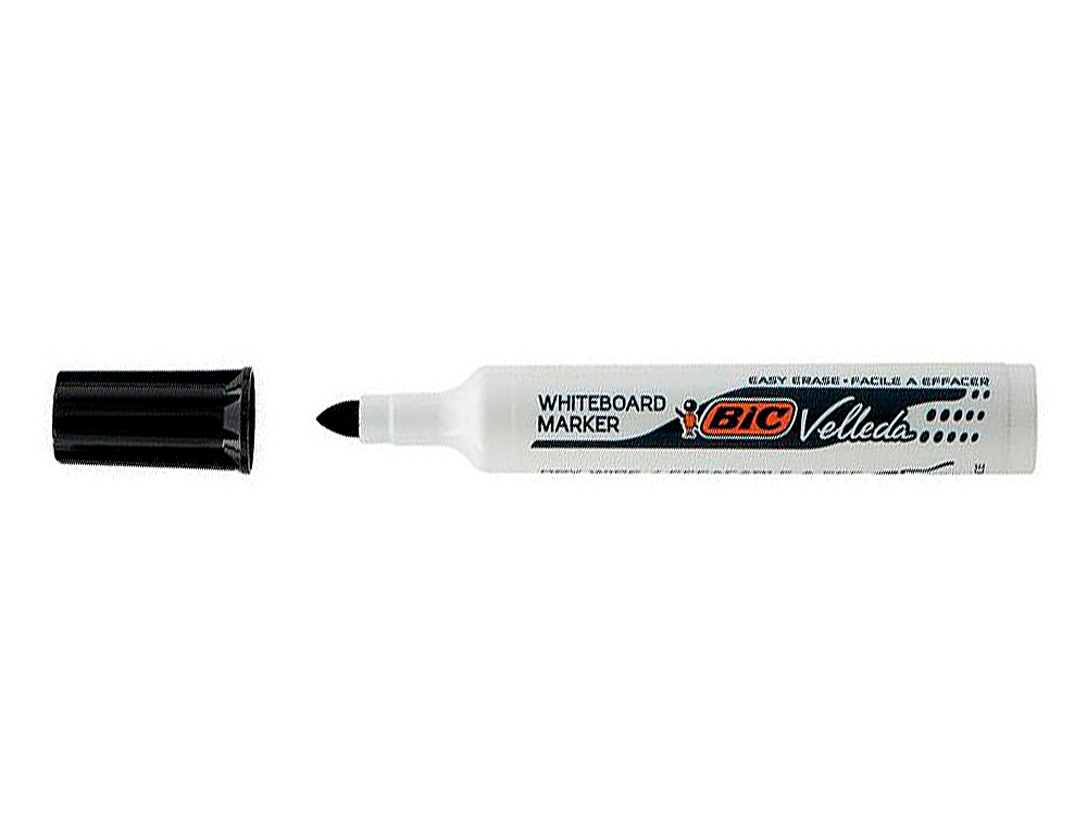 MARQUEUR BIC VELLEDA 1711 EFFAABLE POINTE OGIVE TRAC 2MM CORPS PLASTIQUE ENCRE CTONE NOIR