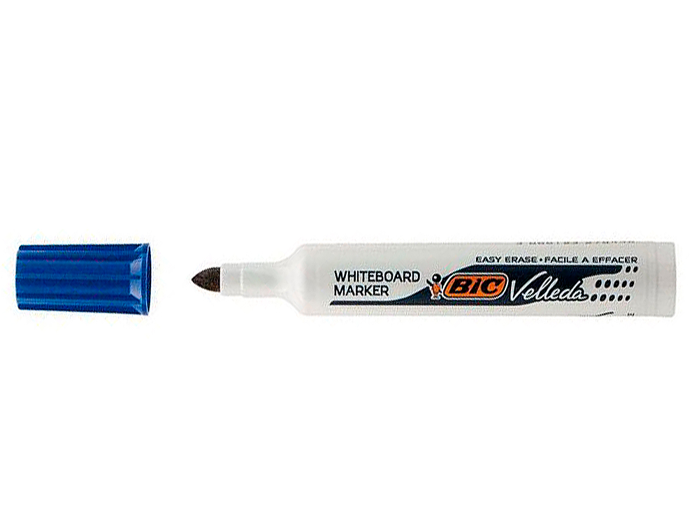 MARQUEUR BIC VELLEDA 1711 EFFAABLE POINTE OGIVE TRAC 2MM CORPS PLASTIQUE ENCRE CTONE BLEU