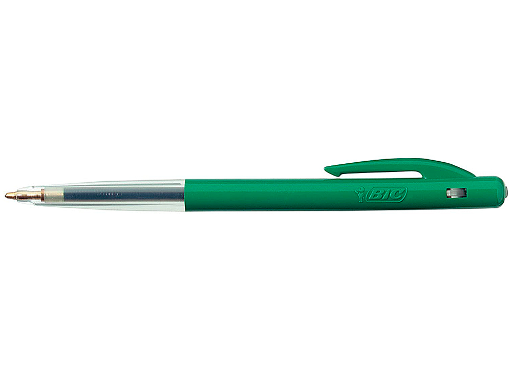 STYLO-BILLE BIC M10 CRITURE MOYENNE 0.5MM ENCRE CLASSIQUE RTRACTABLE BOUTON POUSSOIR LATRAL COLORIS VERT