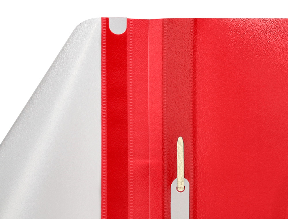 CHEMISE PRSENTATION Q-CONNECT  LAMELLES POLYPROPYLNE 18/100E DOCUMENT PERFOR A4 30F PORTE-TIQUETTE COLORIS ROUGE