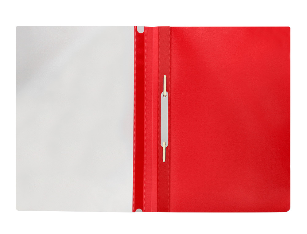 CHEMISE PRSENTATION Q-CONNECT  LAMELLES POLYPROPYLNE 18/100E DOCUMENT PERFOR A4 30F PORTE-TIQUETTE COLORIS ROUGE