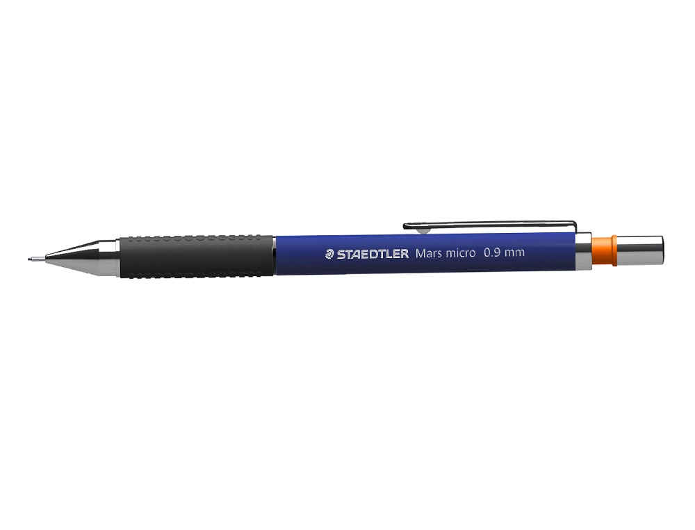 PORTE-MINE STAEDTLER MARS MICRO 0.9MM EMBOUT ET AGRAFE MTALLIQUES GRIP CAOUTCHOUC AMORTISSEUR MINE