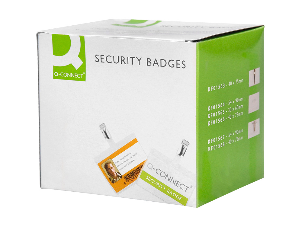 BADGE Q-CONNECT PVC CLIP BRISTOL BLANC IDAL CONFRENCES RUNIONS RCEPTIONS 90X60MM