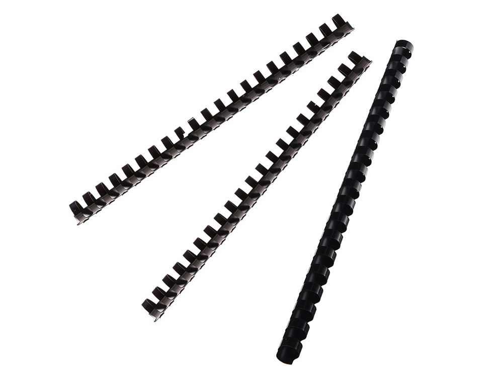 ANNEAU PLASTIQUE  RELIER FELLOWES DOS ROND CAPACIT 55F 10MM DIAMTRE 300MM LONGUEUR COLORIS NOIR BOTE 100 UNITS
