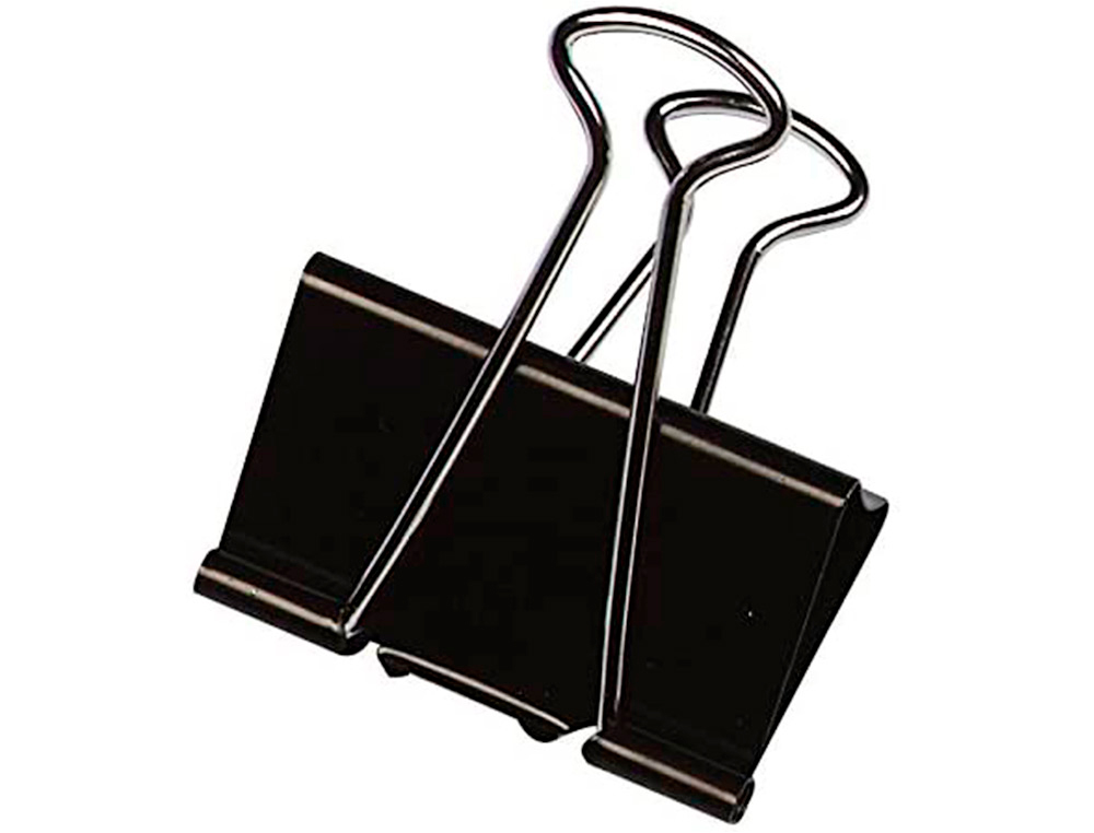 PINCE Q-CONNECT DOUBLE CLIP LARGEUR 42MM COLORIS NOIR     BOITE CARTON 10 UNITES