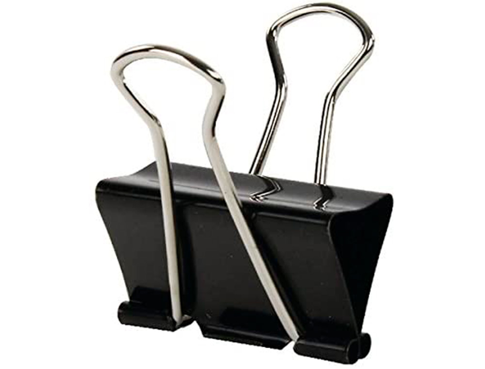 PINCE Q-CONNECT DOUBLE CLIP LARGEUR 42MM COLORIS NOIR     BOITE CARTON 10 UNITES