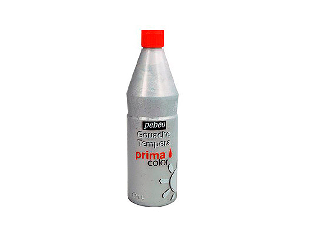 GOUACHE PBO PRIMACOLOR LIQUIDE INODORE ONCTUEUSE APPLICATION FACILE COLORIS ARGENT FLACON 1000ML