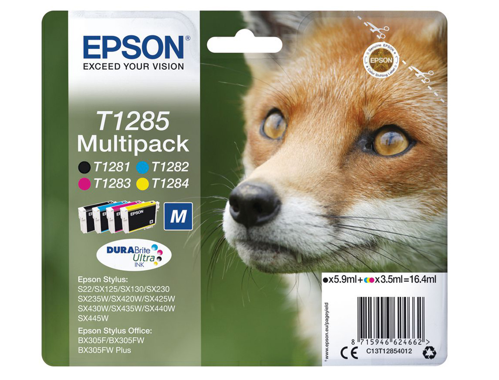 CARTOUCHE EPSON T1285 JET D'ENCRE C13T12854010 PACK 4 ENCRES