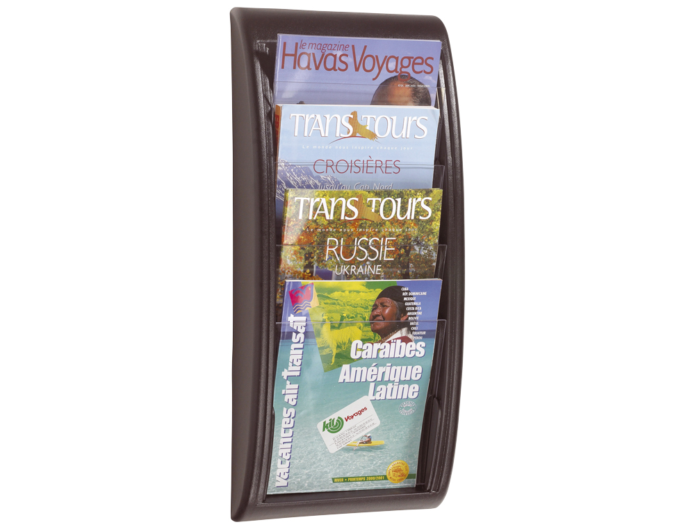 PRÉSENTOIR PAPERFLOW QUICK FIT SYSTEM POLYSTYRÈNE ÉPAISSEUR 20MM CAPACITÉ 200F 65X29X9.5CM COLORIS NOIR