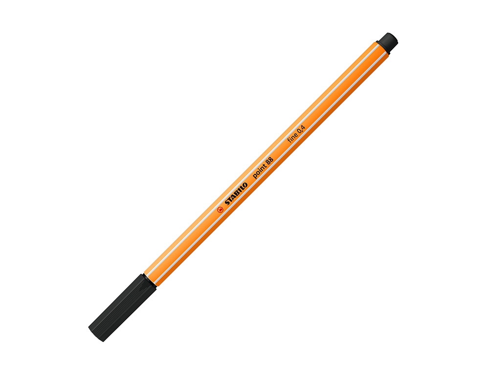STYLO-FEUTRE STABILO POINT 88 CRITURE FINE 0.4MM 1000M POINTE GAINE MTAL CORPS HEXAGONAL COLORIS NOIR