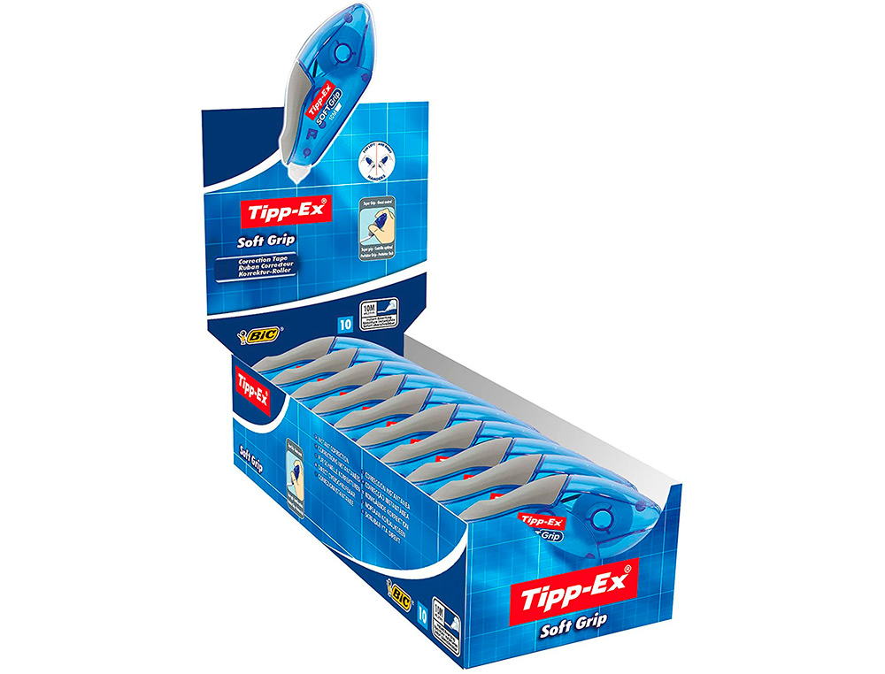 CORRECTEUR TIPP-EX SOFT GRIP DVIDOIR RUBAN 4.2MMX10M APPLICATION FRONTALE RCRITURE IMMDIATE