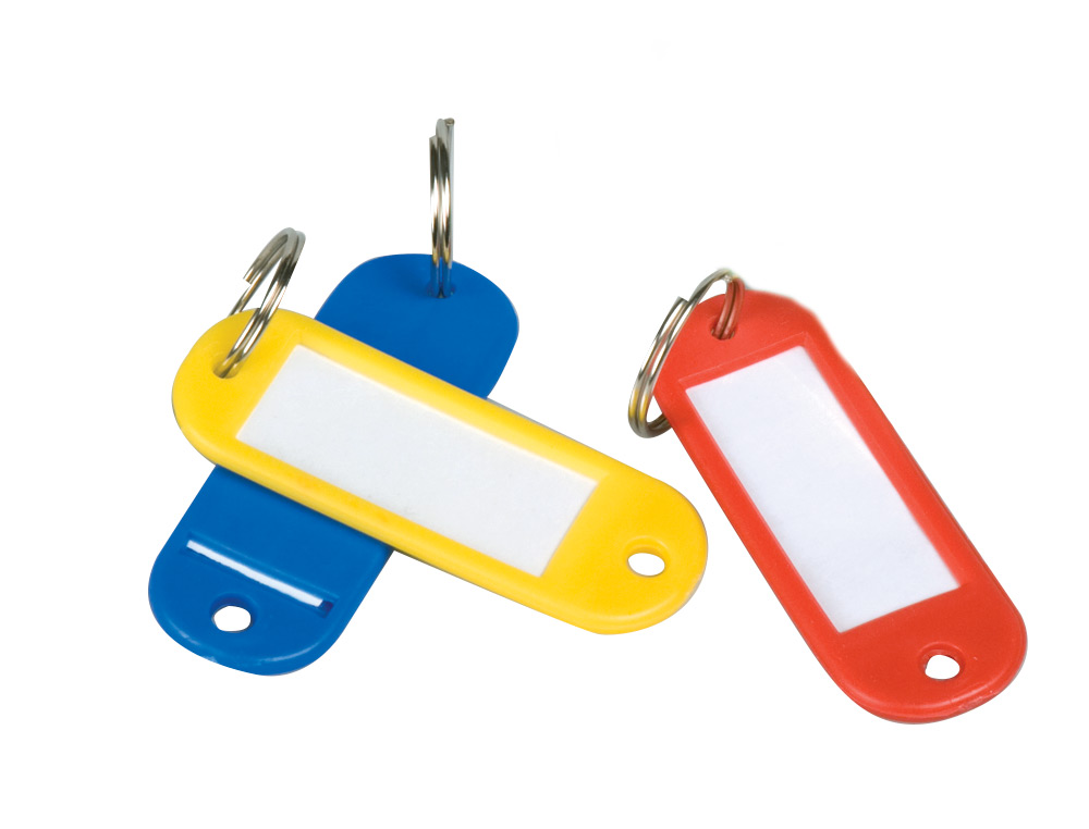 PORTE-CLS Q-CONNECT PORTE-TIQUETTE PLASTIQUE 50X22MM COLORIS ASSORTIS BOTE 6 UNITS
