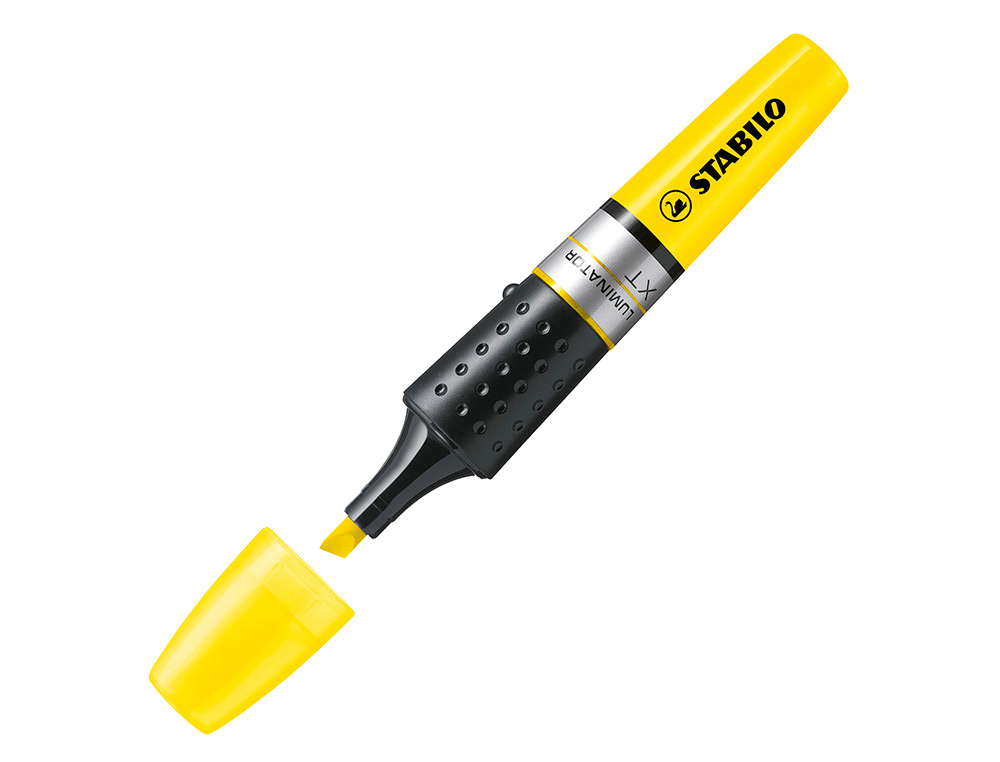 SURLIGNEUR STABILO LUMINATOR TRAC 2/5MM ENCRE LIQUIDE NIVEAU VISIBLE BASE ERGONOMIQUE COLORIS JAUNE