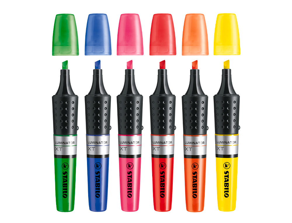 SURLIGNEUR STABILO LUMINATOR TRAC 2/5MM ENCRE LIQUIDE NIVEAU VISIBLE BASE ERGONOMIQUE COLORIS JAUNE