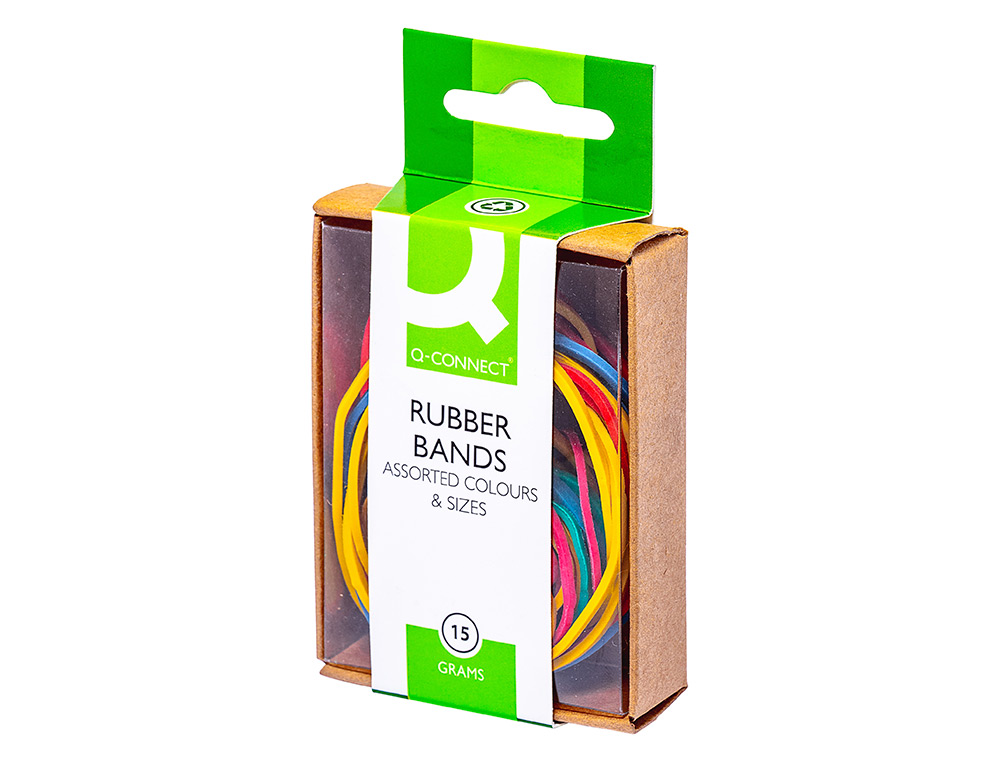 BRACELET CAOUTCHOUC Q-CONNECT 4MM ET 80MM COLORIS ASSORTIS BOTE DISTRIBUTRICE 15G