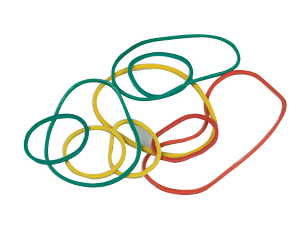 BRACELET CAOUTCHOUC Q-CONNECT 4MM ET 80MM COLORIS ASSORTIS BOTE DISTRIBUTRICE 15G