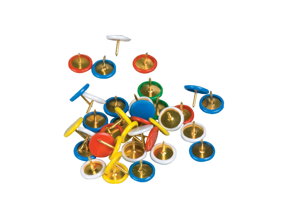 PUNAISE Q-CONNECT DIAMTRE 10MM COLORIS ASSORTIS BOTE PLASTIQUE 120 UNITS