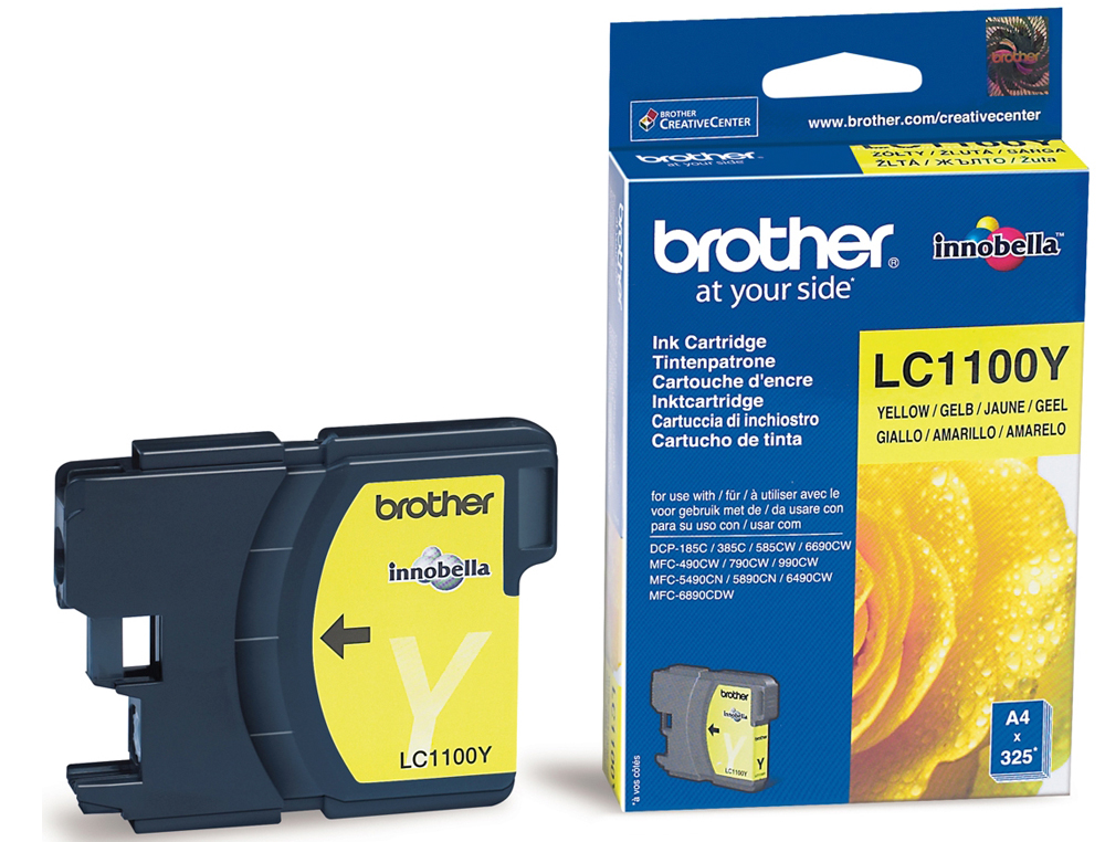 CARTOUCHE BROTHER JET D'ENCRE LC1100Y COULEUR JAUNE 325P