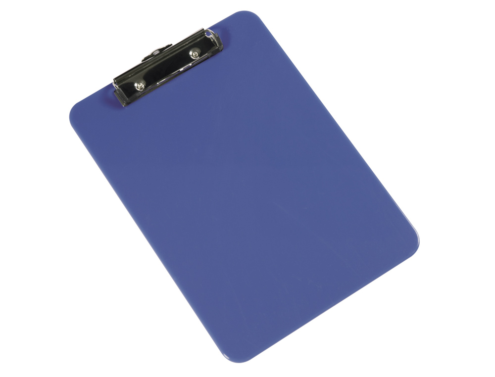 PORTE-BLOC Q-CONNECT PLASTIQUE RIGIDE PAISSEUR 2,5MM  210X297MM A4 PINCE MTALLIQUE COLORIS BLEU
