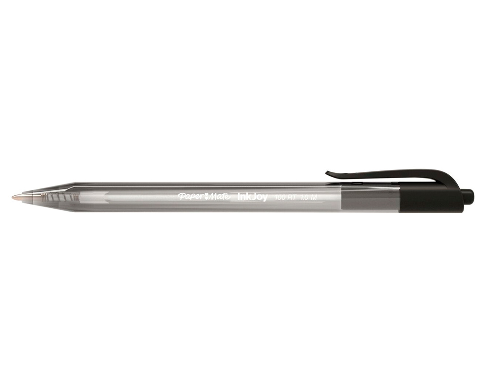 STYLO-BILLE PAPER MATE INKJOY 100 CRITURE MOYENNE 0.7MM ENCRE ULTRA DOUCE RSISTE BAVURES RTRACTABLE COLORIS NOIR