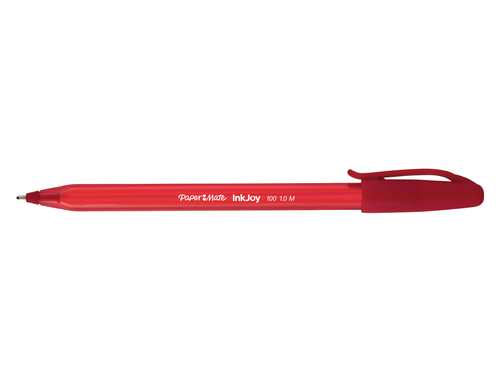 STYLO-BILLE PAPER MATE INKJOY 100 CRITURE MOYENNE 0.7MM ULTRA DOUCE CORPS TRIANGULAIRE RSISTE BAVURES COLORIS ROUGE