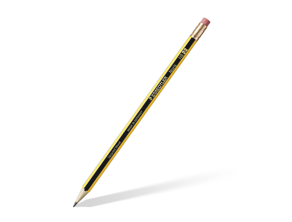 CRAYON GRAPHITE STAEDTLER NORIS 120 HB HEXAGONAL MINE 2MM TRS RSISTANTE EMBOUT GOMME