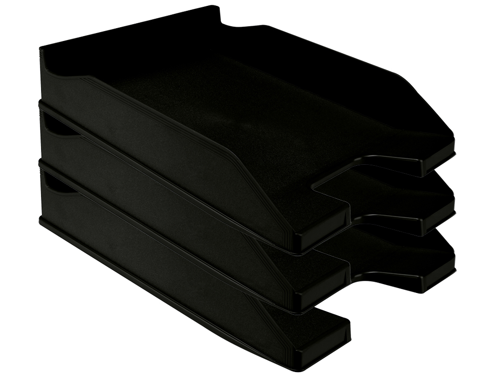 CORBEILLE  COURRIER Q-CONNECTPOLYPROPYLNE DOCUMENTS A4+ 240X320MM EMPILABLE 350X255X65MM COLORIS NOIR OPAQUE