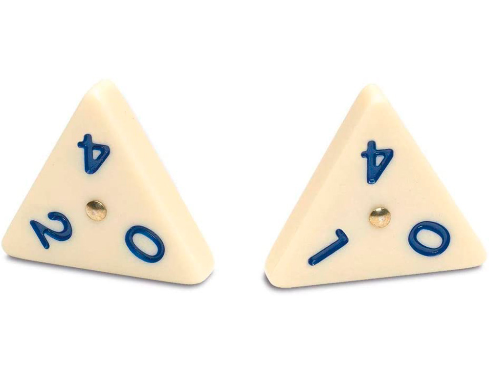 JEU DOMINO TRIANGULAIRE CONTIENT 56 DOMINOS 4 SUPPORTS BOTE