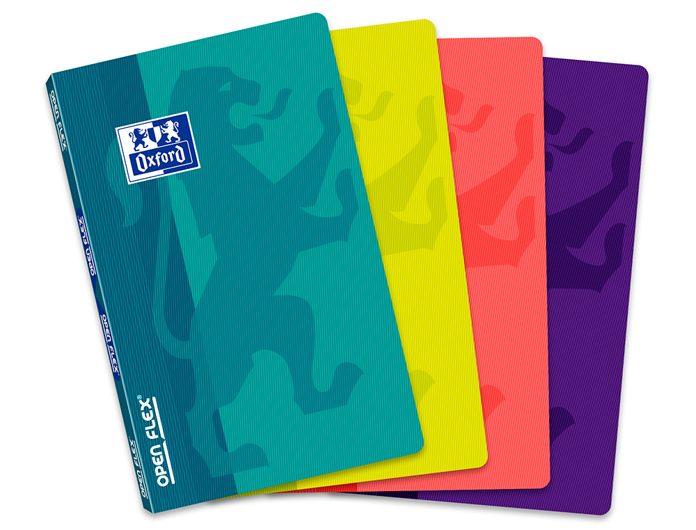 CARNET AGRAFÉ OXFORD OPENFLEX COUVERTURE POLYPROPYLÈNE 9X14CM 96 PAGES 90G 5X5MM