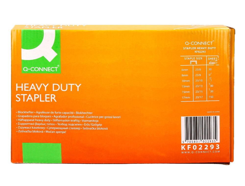 AGRAFEUSE Q-CONNECT GRANDE CAP ACIT CONOMIQUE CAPACIT 150F COLORIS NOIR MTAL